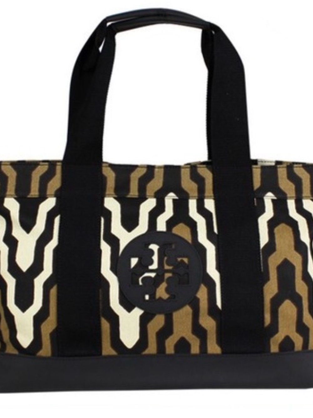 Tory Burch Printed  Tote NWT Dakar Black Gold OS